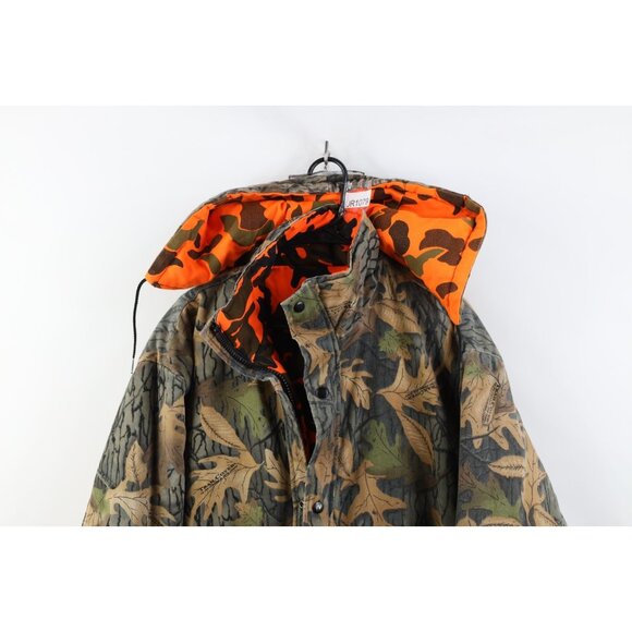 Vintage 90s Streetwear Mens Large Reversible Hooded Camouflage Parka Jacket - Picture 2 of 16